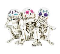 Nemesis Now Three Wise Calaveras - Figura de Esqueleto de 20,3 cm, poliresina, Color Blanco, Talla única