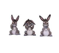 Nemesis Now Three Wise Donkeys, Grey, 11cm, Resin