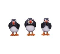 Nemesis Now Three Wise Puffins - Juego de 3 Figuras de frailecillos de 8 cm, Resina, Negro/Blanco, Fundido en la Mejor Resina, Pintado a Mano por Expertos