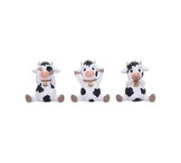 Nemesis Now Three Wise See No Evil Hear No Evil Speak No Evil Figuritas, adorables coleccionables de resina pintados a mano y regalo, vacas