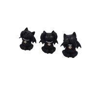 Nemesis Now Figuras de resina Tres figuras de gato vampiro 9 cm Negro pintadas a mano