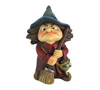 Nemesis Now Toil - Figura de Bruja pequeña y Escoba, polirresina, Color Rojo