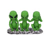Nemesis Now Tres sabios marcianos 16 cm See No Hear No Speak No Evil Alien Figuritas, Resina, Verde