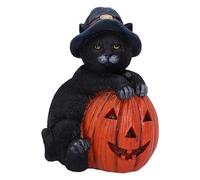 Nemesis Now Truco o Trato de 13 cm, Resina, Negro, Figura de Gato, Adorno de Gato Negro, artículos de Regalo coleccionables, Fundido en la Mejor Resina, Pintado a Mano por Expertos