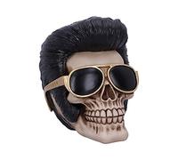 Nemesis Now Figurine Uh Huh The King Elvis Skull-Figura Decorativa, Resina, Natural, 17 cm
