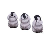 Nemesis Now Ver No, Hear No, Speak No Evil Emperor Penguin Chick Figurines, Gris, Talla Única