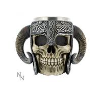Nemesis Now B2091F6 - Taza (16 cm), diseño de calavera vikinga, color marrón