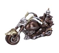 Nemesis Now Wheels of Steel Steampunk - Figura de Esqueleto de Motocicleta (29 cm), Color Plateado