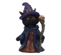 Nemesis Now Whiskered Wizard 14 cm, Resina, Negro, Figura de Gato, Adorno de Gato Negro, artículos de Regalo coleccionables, Fundido en la Mejor Resina, Pintado a Mano por Expertos