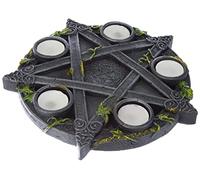 Nemesis Now Portavelas Wiccan B2538G6 para velas de té, resina 25,5 cm, negro