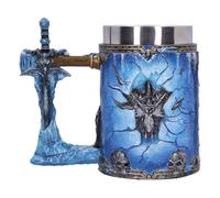 Nemesis Now World of Warcraft - Jarra de cerveza The Lich King, resina, azul, oficial de World of Warcraft, inserto de acero inoxidable extraíble, fundido en la mejor resina, pintado a mano por