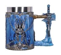 Nemesis Now World of Warcraft - Jarra de cerveza The Lich King, resina, azul, oficial de World of Warcraft, inserto de acero inoxidable extraíble, fundido en la mejor resina, pintado a mano por