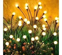 NEMMXUB 4 Piezas Luces Solares de Luciérnaga, 10 LED Luciérnaga Luces Solares Exterior, Luz Solar Exterior Jardin IP65 Impermeables, Prueba de Agua, Adecuadas para Jardines, Pasarelas, Balcones