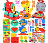 NEMMXUB Juego de Plastilina, Herramientas Plastilina para Niños, 52 Piezas de Moldes plastilina para Crear Hamburguesa,Pizza y Pasta, Accesorios de Arcilla de Modelado,con 12 Cajas Arcilla