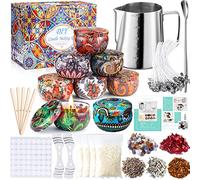 NEMMXUB Kit de Fabricación de Velas, DIY Juego de Regalo para Velas Regalos Originales, Kit para Hacer Velas Herramienta de Bricolaje, Cera de Soja, 30 Mechas etc, Kit Manualidades Adultos