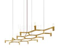Nemo Crown Plana, lámpara de suspensión, bañado en oro - 150 cm