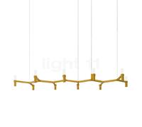 Nemo Crown Plana, lámpara de suspensión, dorado - 168 cm