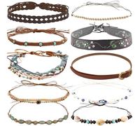 nemokamai 10 bandas de sombrero para hombres y mujeres, banda de sombrero de vaquero para sombreros de fieltro de paja occidental, cinturón de sombrero vintage de repuesto multicolor, Multi, talla