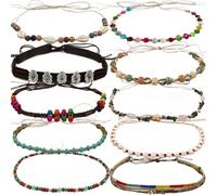 nemokamai 10 bandas de sombrero para mujeres y hombres, banda de sombrero de vaquera para sombreros de paja occidental, sombreros de fieltro, cinturón vintage de repuesto multicolor, Multi, talla