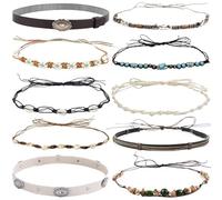 nemokamai 10 bandas de sombrero para mujeres y hombres, banda de sombrero de vaquero para sombreros de paja occidental, sombreros de fieltro, cinturón de sombrero vintage de repuesto multicolor,