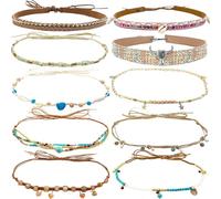 nemokamai 10 cinturones de sombrero para mujeres y hombres, banda de sombrero de vaquero para sombreros de fieltro estilo fedora de paja occidental, varios, Multi, Talla única