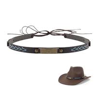 nemokamai Bandas de sombrero de vaquero para hombres y mujeres, banda de cuero para sombrero de paja occidental Fedora sombreros de fieltro plateado, plateado, talla única