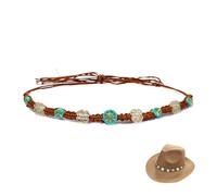 nemokamai Bandas de sombrero de vaquero para mujer, banda hecha a mano para sombrero de paja occidental, sombrero de fieltro, accesorios de sombrero de vaquera de paja