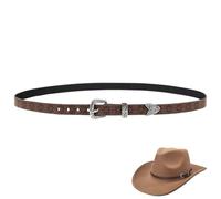 nemokamai Bandas de sombrero de vaquero para mujeres y hombres, banda de cuero occidental para sombreros de fieltro de paja occidental, bandas de sombrero con estampado de vaquera