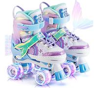 NEMONE Sirenita Patines de Ruedas Niñas Ajustable Patines 4 Ruedas para Niño y Principiantes Cumpleaños