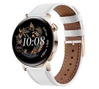 NEMUALL Correa Compatible con Huawei Watch GT3/GT2 42mm Cuero Correa Pulseras de Repuesto para Honor Magic Watch 2 42mm/Galaxy Watch 7 6 5 4, 20mm Banda de Piel (Blanca)