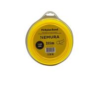 Nemura Hilo para Desbrozadora Redondo Ø: 1,60mm, L: 215m - Compatible con otras marcas - Alta Durabilidad - Calidad Profesional - Servicio posventa en Español