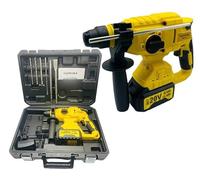 Nemura - Martillo perforador eléctrico inalámbrico de 20 V, 3 en 1, taladrado con martillo y cincelado, con accesorios: 1 maletín + 1 batería de 4 Ah Li-Ion + 1 cargador, marca francesa