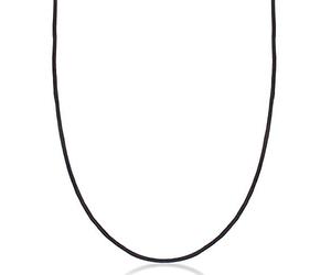 Nenalina Collar de mujer con cordón de seda de 2 mm negro, cordón de seda para joyas, colgante de tela, con cierre de mosquetón, de plata de ley 925 chapada en oro, 0103580420, 45, tela
