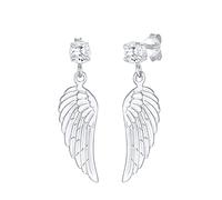 Nenalina Pendientes de plata 925 para mujer con alas de ángel y circonitas