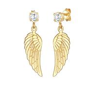 Nenalina Pendientes de plata 925 para mujer con alas y circonitas