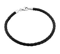 Nenalina Pulsera para mujer de piel sintética en color negro, 19 centimeters, Cuero, Sin piedra.
