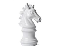 NENBOLEC Estatua de ajedrez, Pieza de decoración, Escultura de Caballero, Figura de Juego Grande, Arte del hogar, poliresina, Blanco, 25cm