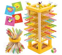 Nene Toys BEEFALL - Juego de Mesa Montessori para Niños 3 4 5 6 Años - Juguete Educativo de Madera con Palitos, Dado y Cartas - Regalo Didáctico 3-9 Años para Niñas y Niños - Motricidad Fina
