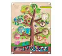 Nene Toys Laberinto Magnético de Colores y Números para Niños de 2 a 5 Años | Tablero Montessori de Madera para Clasificar, Contar y Desarrollar la Motricidad Fina - Juguete Educativo de Viaje
