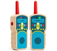 Nene Toys Walkie Talkies de Madera para Niños - Radios Reales de 2 Vías, Alcance 500 m - Push-to-Talk, Canal Único - Haya FSC®, Seguro y Duradero - Juego Interior/Exterior - Idea Regalo 2-8 Años