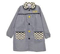 Nenel Bata Escolar Personalizada - Babi escolar infantil con Nombre Bordado - Mandilón personalizado para Niños - Modelo Batman (5-6 Años, negro)