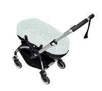 Nenel Cubre capazo con Volante o Funda para capazo Vuelto A Medida Acolchada + Sábana Bajera Vichy (Vichy Menta)