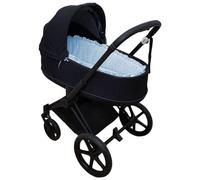 Nenel Cubre capazo o Funda Recortada para capazo A Medida Paredes Acolchadas + sábana Bajera - Vichy Celeste