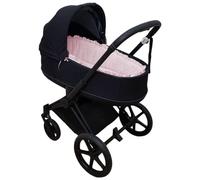 Nenel Cubrecapazo o Funda Recortada para capazo A Medida Paredes Acolchadas + sábana Bajera - Vichy Rosa bebé