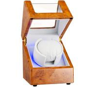 NENGKAFU Bobinador automático de relojes para relojes automáticos, con motor silencioso, caja de bobinador de reloj con luz LED, almohada de reloj suave y de terciopelo, bobinador de relojes con un