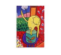NENGKUAI Henri Matisse - Póster decorativo para pared, diseño de gato y pez rojo, sin marco, 40 x 60 cm