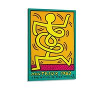 NENGKUAI Keith Haring Póster 1983 Montreux Jazz Festival 1 póster artístico para pared, lienzo impreso, pintura decorativa; marco; 12 x 18 pulgadas (30 x 45 cm)