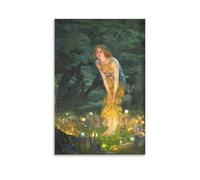 NENGKUAI Póster artístico de pared de Edward Robert Hughes de Midsummer Eve de Edward Robert Hughes, cuadro decorativo, sin marco, 20 x 30 cm