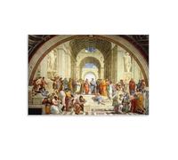 NENGKUAI Póster de la Escuela de Atenas Raffaello Sanzio para pared, lienzo impreso, pintura decorativa, sin marco, 60 x 90 cm