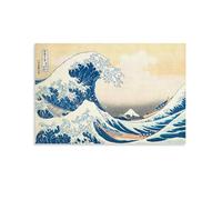 NENGKUAI Póster de la gran ola de Kanagawa Katsushika Hokusai Ukiyo-e, póster de arte de pared, lienzo impreso, pintura decorativa, sin marco; 20 x 30 cm